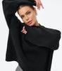 Maglione oversize con collo alto a coste per donna