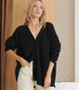 Cardigan oversize da donna con maniche lunghe, collo a V e bottoni  