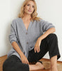 Cardigan oversize da donna con maniche lunghe, collo a V e bottoni  