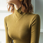 Sweater col montant croisé pour Femme