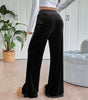 Pantaloni larghi in velluto con vita elastica da donna