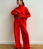 Ensemble pull à col roulé avec pantalon pour femme
