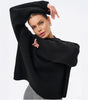 Maglione oversize con collo alto a coste per donna