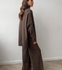 Ensemble pull à col roulé avec pantalon pour femme