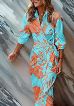 Vestito Portafoglio Stampato con Scollo a V da Donna | Ideale per le Uscite