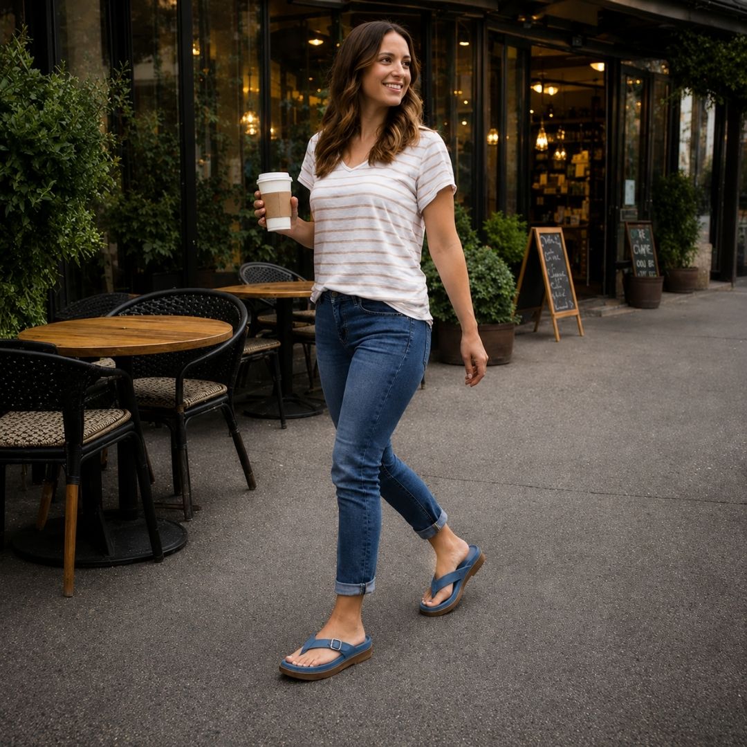 Sandali comfort con cinturino e suola antiscivolo per donna