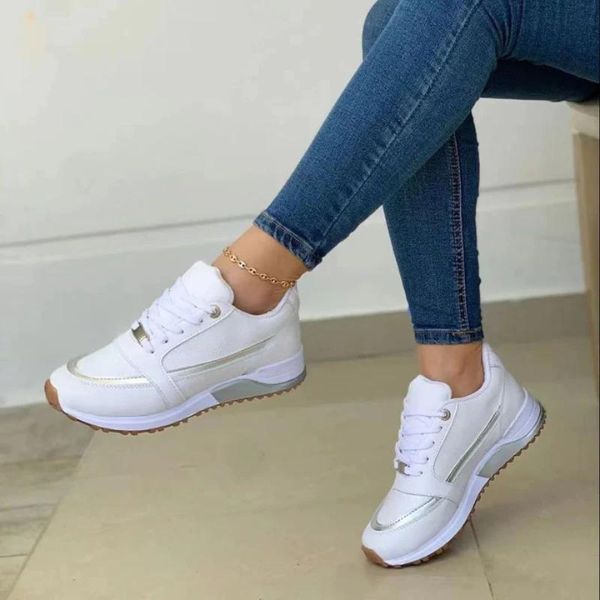 Scarpa da corsa leggera e traspirante in tessuto con lacci per donna
