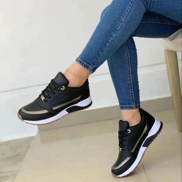 Scarpa da corsa leggera e traspirante in tessuto con lacci per donna