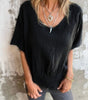 Top casual in misto ramia con scollo a V da donna | Ideale per l'estate