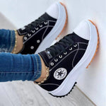 Sneakers in tela con suola spessa da donna | Ideali per tutti i giorni