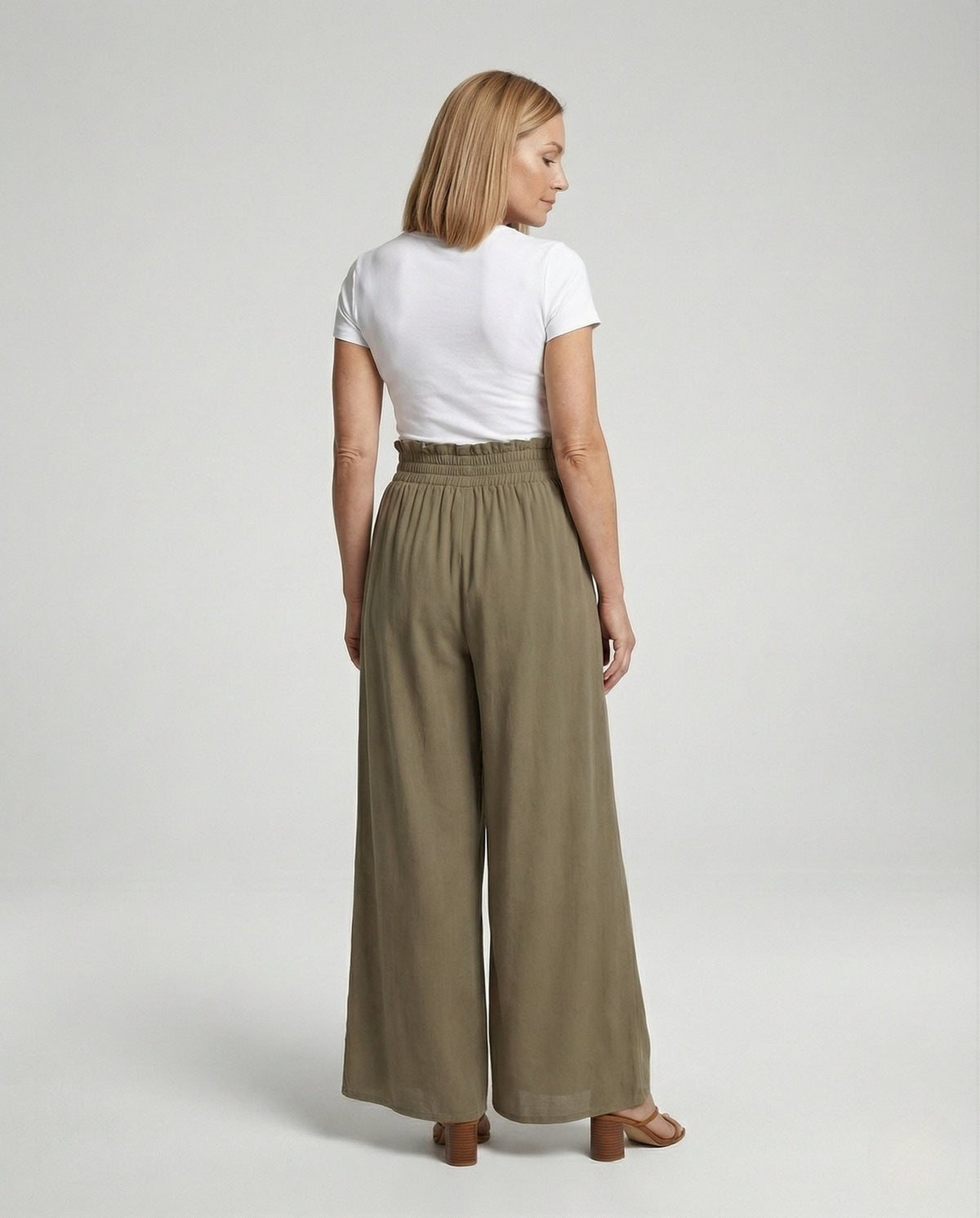 Pantaloni palazzo fluidi e larghi a vita alta da donna  