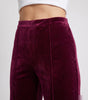 Pantaloni in velluto a vita alta con taglio svasato da donna
