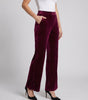 Pantaloni in velluto a vita alta con taglio svasato da donna