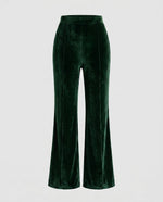 Pantaloni in velluto a vita alta con taglio svasato da donna
