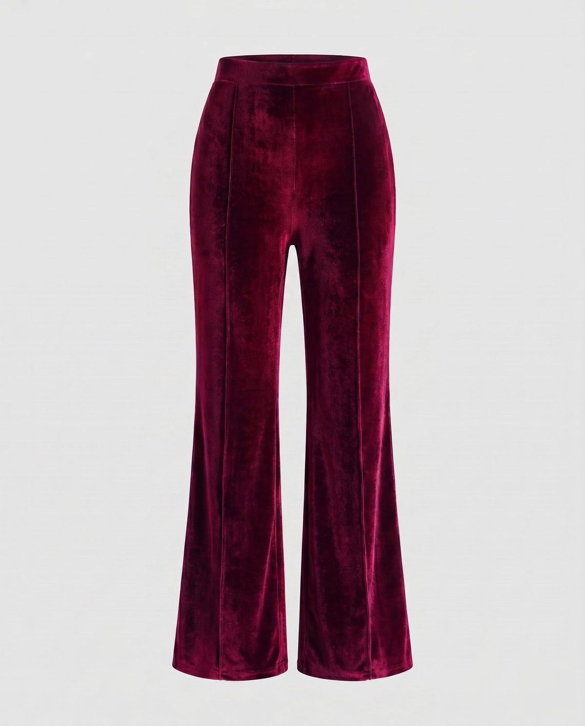 Pantaloni in velluto a vita alta con taglio svasato da donna