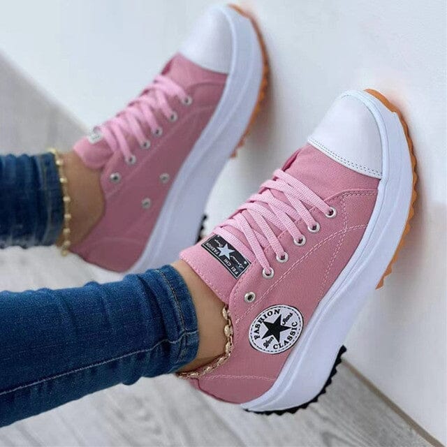Sneakers in tela con suola spessa da donna | Ideali per tutti i giorni
