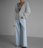 Cardigan oversize con scollo a V e maniche lunghe per donna