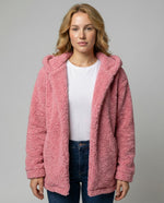 Felpa Teddy con Cappuccio in Pile da Donna