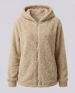 Felpa Teddy con Cappuccio in Pile da Donna