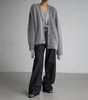 Cardigan oversize con scollo a V e maniche lunghe per donna