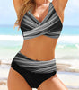 Bikini a vita alta con stampa per donna