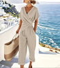 Completo Due Pezzi Drappeggiato con Pantaloni da Donna | Ideale per l'Estate