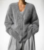 Cardigan oversize con scollo a V e maniche lunghe per donna