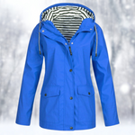 Giacca impermeabile corta con cappuccio da donna