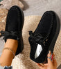 Mocassino Confort con Lacci e Suola Platform in Camoscio per Donna