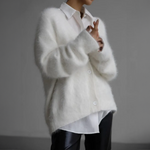 Cardigan oversize con scollo a V e maniche lunghe per donna