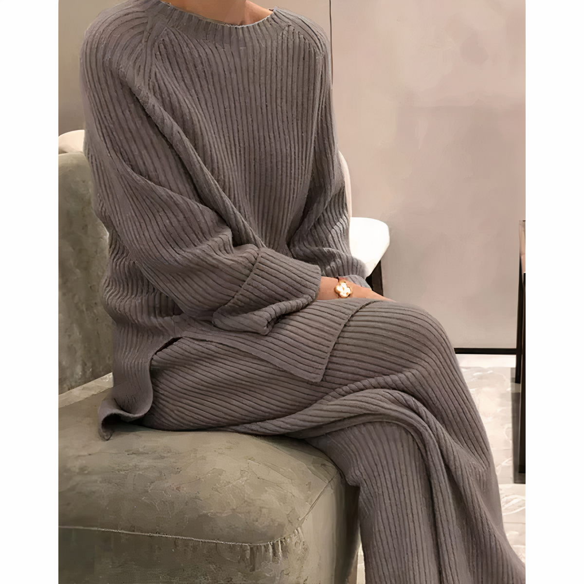 Completo in maglia a maniche lunghe da donna | Ideale per tutti i giorni