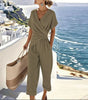 Completo Due Pezzi Drappeggiato con Pantaloni da Donna | Ideale per l'Estate