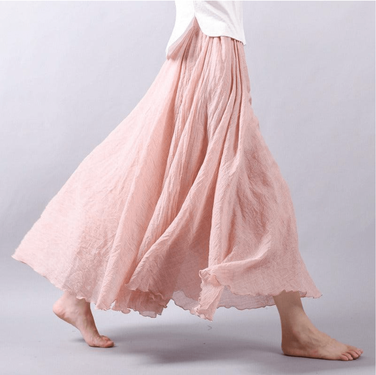 Gonna lunga in lino taglio A da donna | Ideale per l'estate