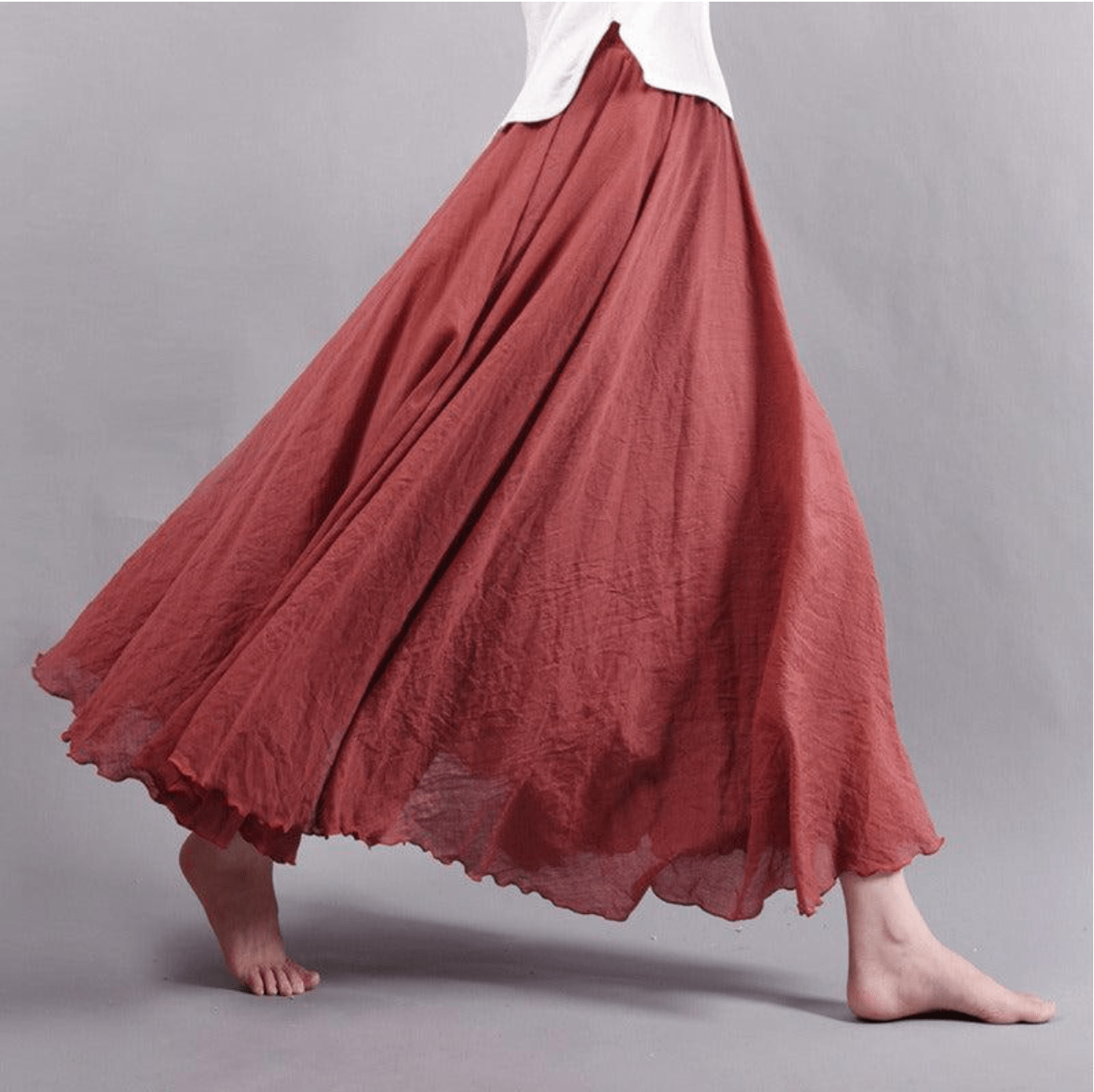 Gonna lunga in lino taglio A da donna | Ideale per l'estate