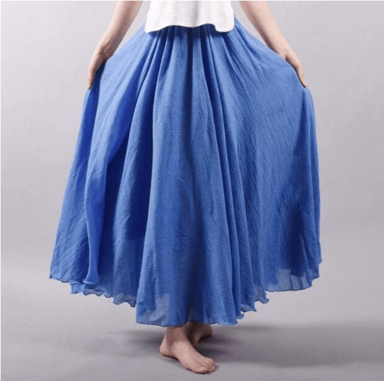 Gonna lunga in lino taglio A da donna | Ideale per l'estate