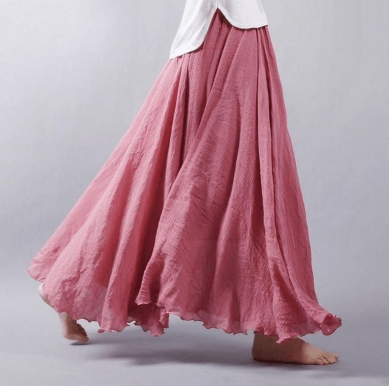 Gonna lunga in lino taglio A da donna | Ideale per l'estate