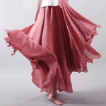 Gonna lunga in lino taglio A da donna | Ideale per l'estate