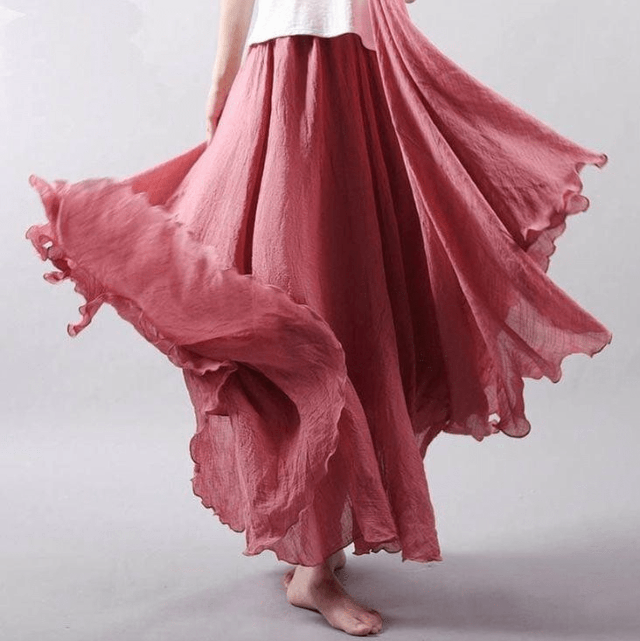 Gonna lunga in lino taglio A da donna | Ideale per l'estate