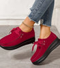 Mocassino Confort con Lacci e Suola Platform in Camoscio per Donna