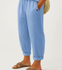 Pantaloni a gamba larga con vita elastica in lino per donna