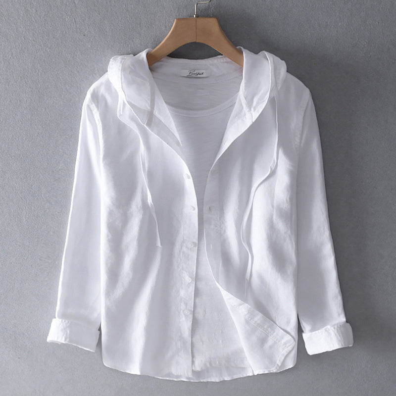 Blusa lunga in lino con cappuccio da donna | Ideale per la primavera