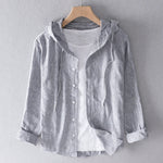 Blusa lunga in lino con cappuccio da donna | Ideale per la primavera