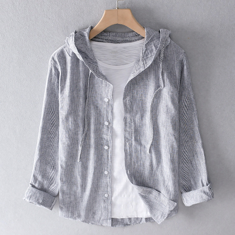 Blusa lunga in lino con cappuccio da donna | Ideale per la primavera