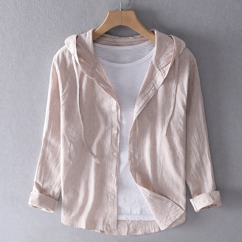 Blusa lunga in lino con cappuccio da donna | Ideale per la primavera