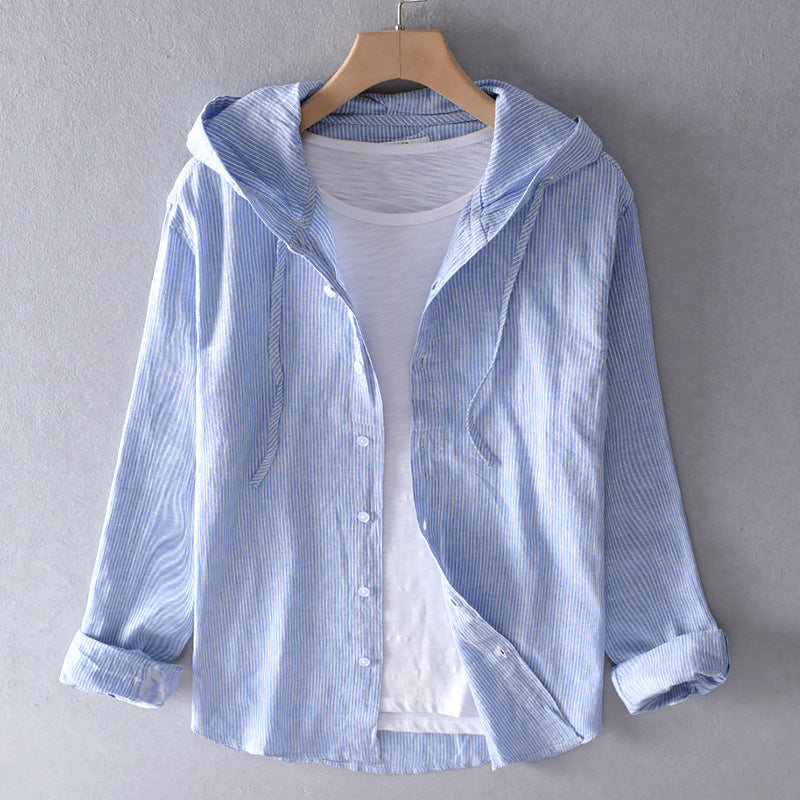 Blusa lunga in lino con cappuccio da donna | Ideale per la primavera
