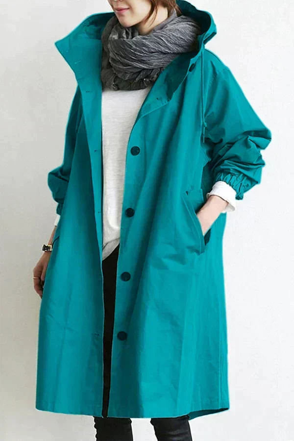 Cappotto lungo oversize con cappuccio da donna