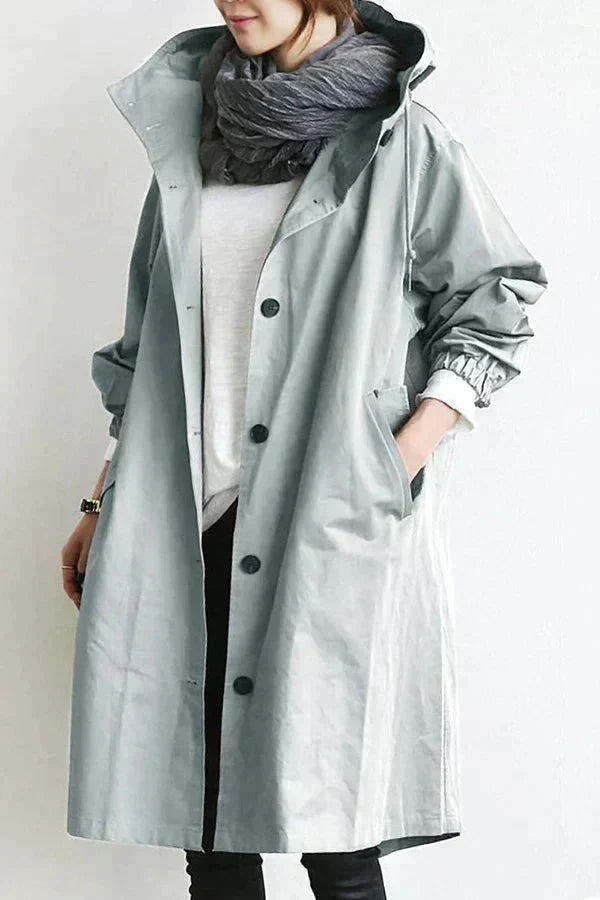 Cappotto lungo oversize con cappuccio da donna