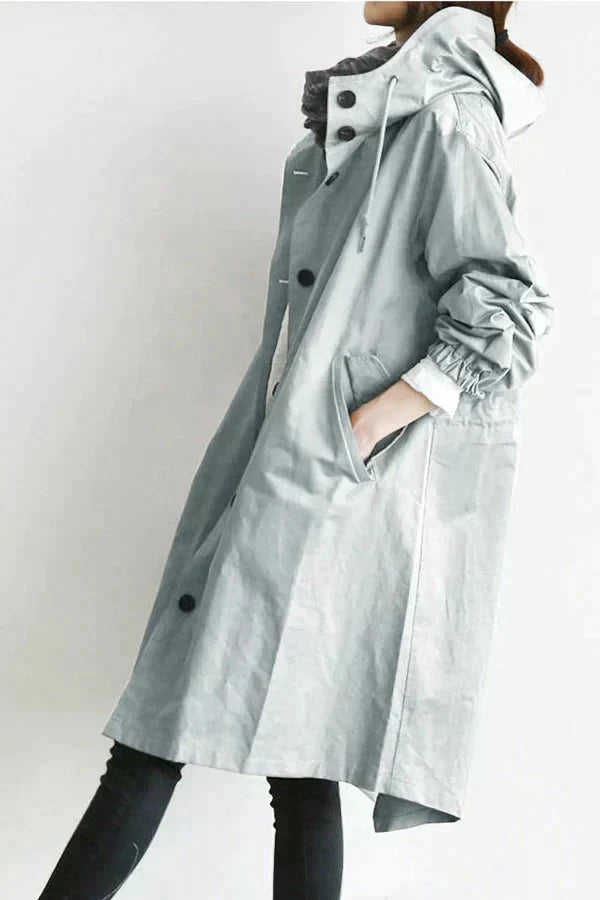Cappotto lungo oversize con cappuccio da donna