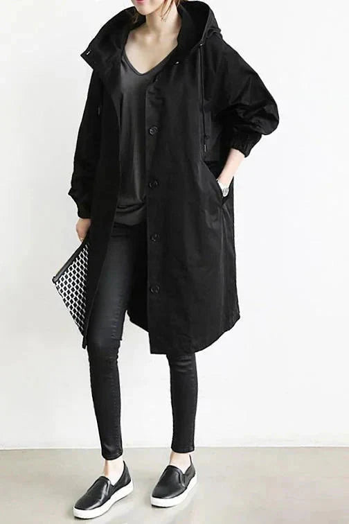 Cappotto lungo oversize con cappuccio da donna