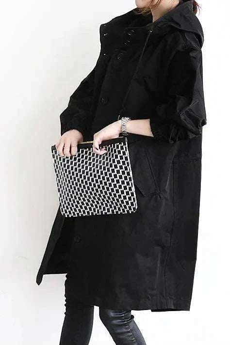 Cappotto lungo oversize con cappuccio da donna